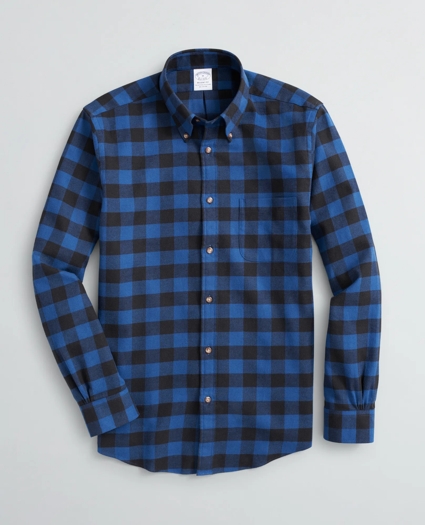 Regent Regular-Fit Sport Shirt, Buffalo Plaid Flannel, image 1