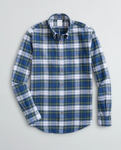Regent Regular-Fit Sport Shirt, Plaid Cotton Flannel, image 1