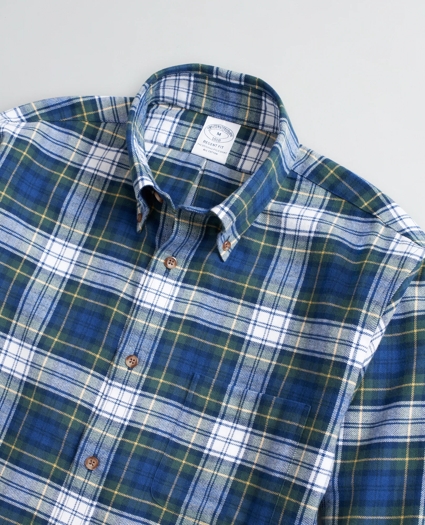 Regent Regular-Fit Sport Shirt, Plaid Cotton Flannel, image 2