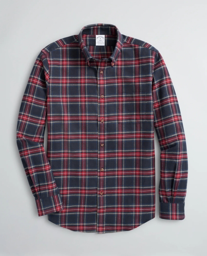 Regent Regular-Fit Sport Shirt, Plaid Cotton Flannel, image 1