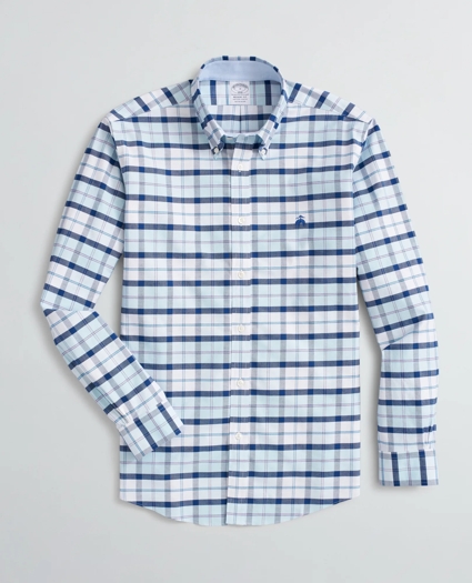 Stretch Regent Regular-Fit Sport Shirt, Non-Iron Plaid Oxford, image 1