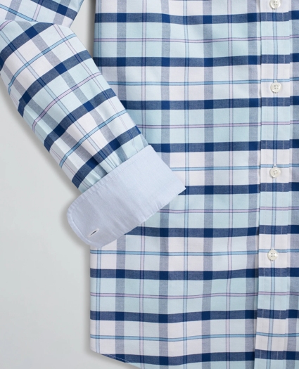 Stretch Regent Regular-Fit Sport Shirt, Non-Iron Plaid Oxford, image 3