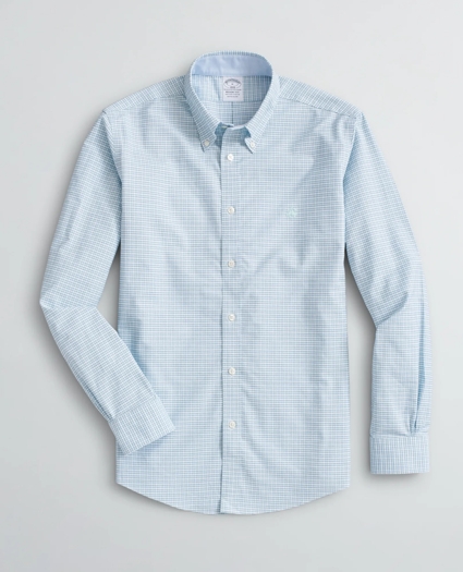 Stretch Regent Regular-Fit Sport Shirt, Non-Iron Mini Gingham Oxford, image 1