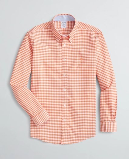 Stretch Regent Regular-Fit Sport Shirt, Non-Iron Gingham Oxford, image 1