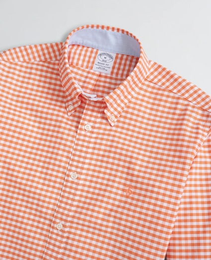 Stretch Regent Regular-Fit Sport Shirt, Non-Iron Gingham Oxford, image 2