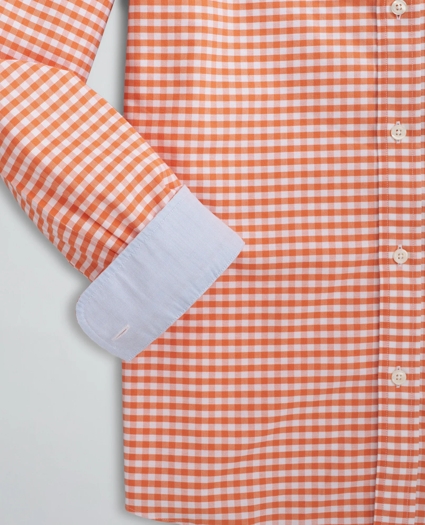 Stretch Regent Regular-Fit Sport Shirt, Non-Iron Gingham Oxford, image 3
