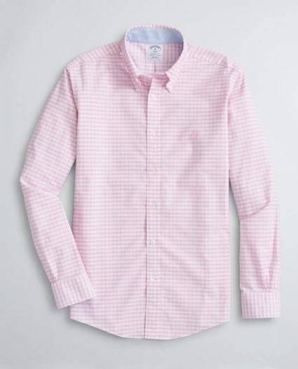 Stretch Regent Regular-Fit Sport Shirt, Non-Iron Gingham Oxford, image 1