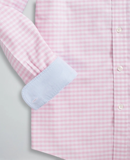 Stretch Regent Regular-Fit Sport Shirt, Non-Iron Gingham Oxford, image 3