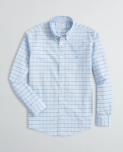 Stretch Regent Regular-Fit Sport Shirt, Non-Iron Tattersall Oxford, image 1