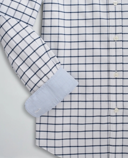 Stretch Regent Regular-Fit Sport Shirt, Non-Iron Windowpane Oxford, image 3