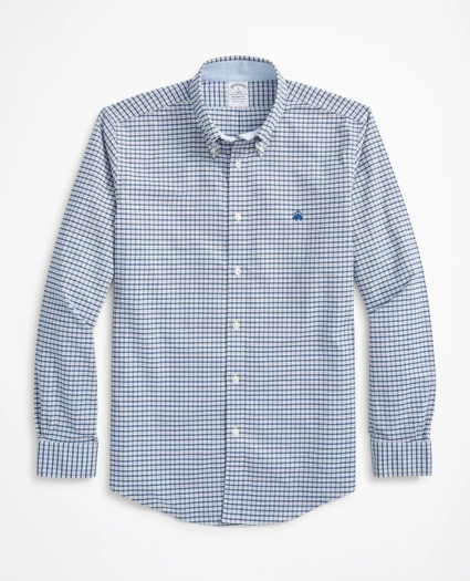 Stretch Regent Regular-Fit Sport Shirt, Non-Iron Checked Oxford, image 1