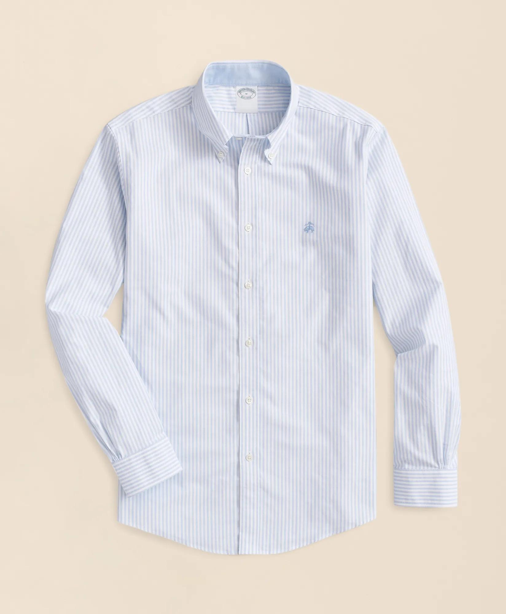 Stretch Non-Iron Oxford Button-Down Collar, Bengal Stripe Sport Shirt, image 1