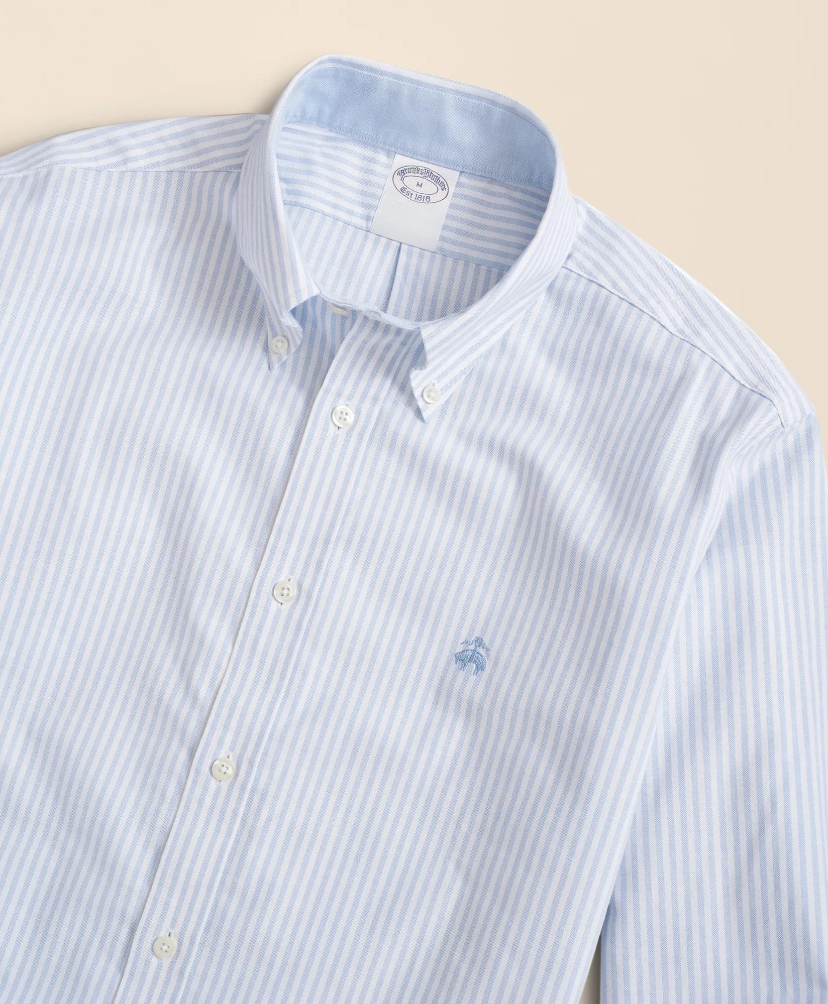 Stretch Non-Iron Oxford Button-Down Collar, Bengal Stripe Sport Shirt, image 2