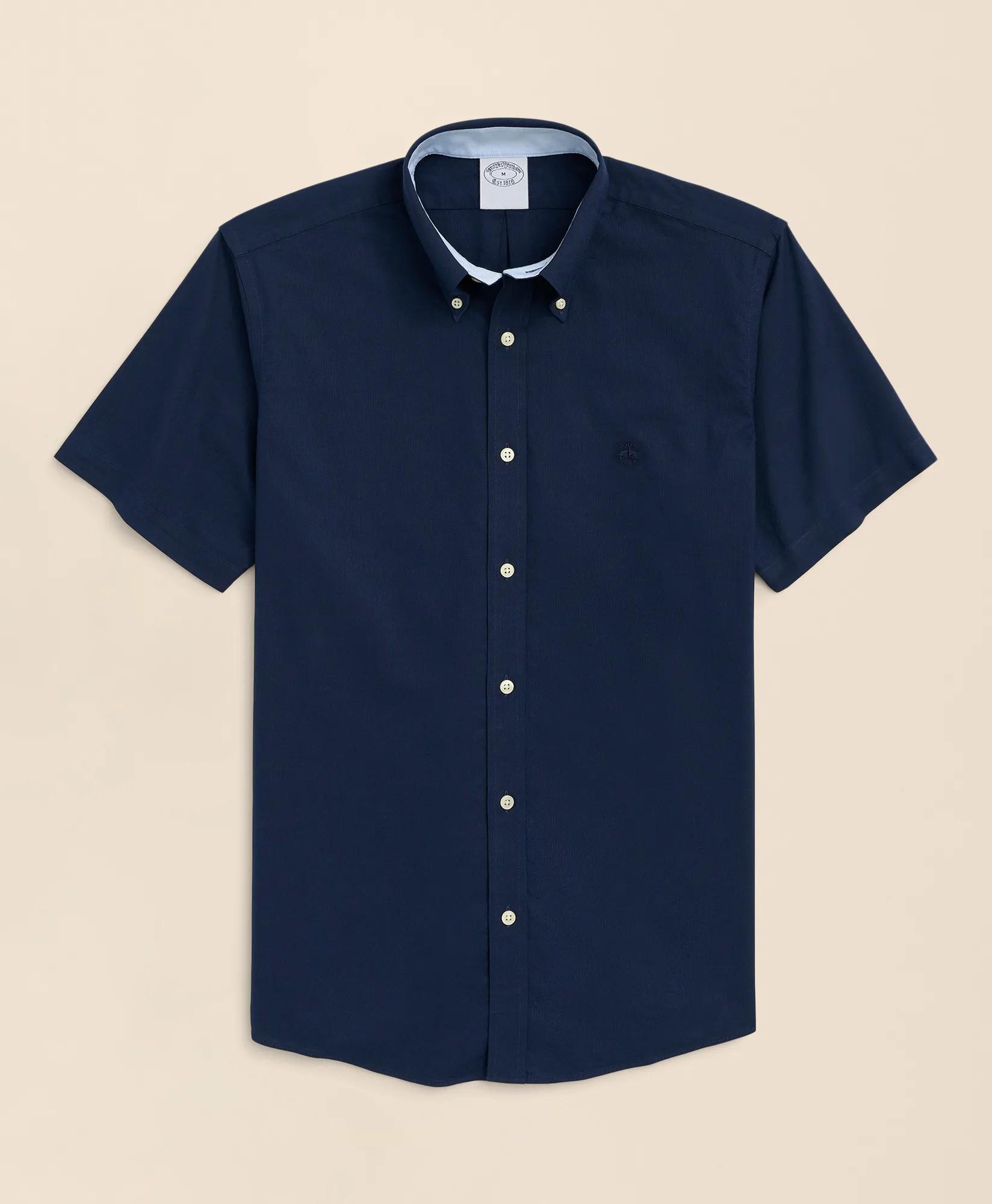 Stretch Non-Iron Oxford Button-Down Collar Short-Sleeve Sport Shirt, image 1