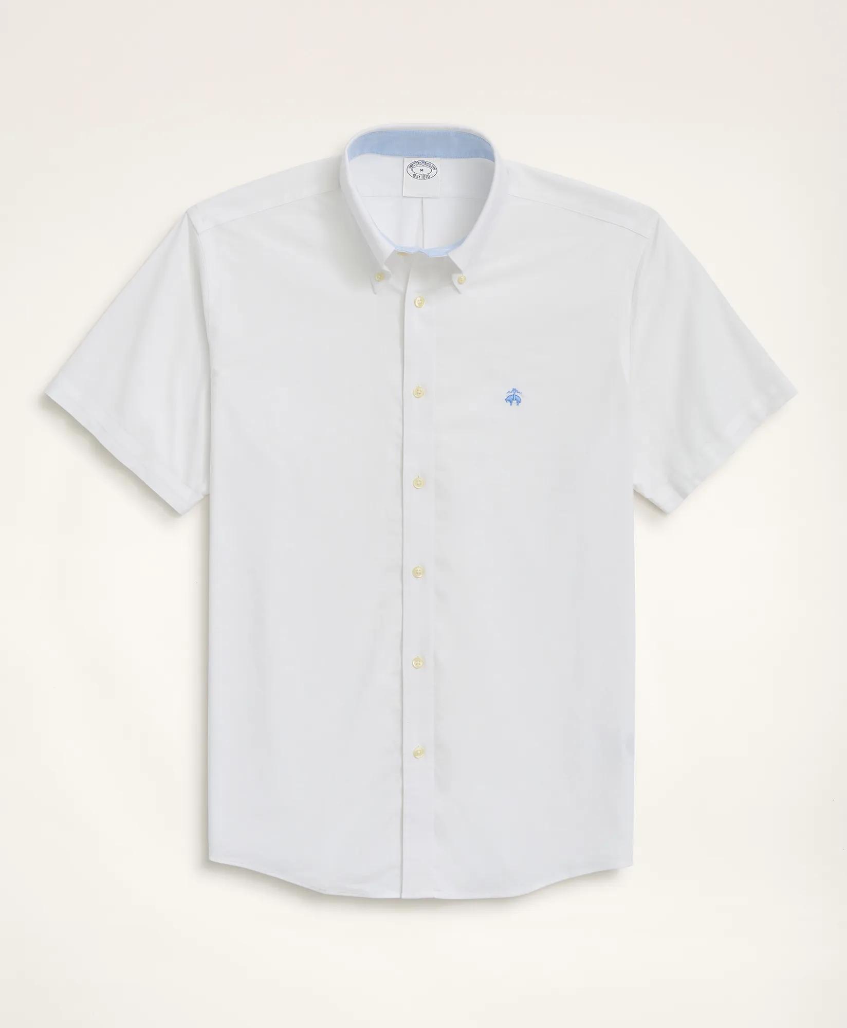 Stretch Non-Iron Oxford Button-Down Collar Short-Sleeve Sport Shirt, image 1