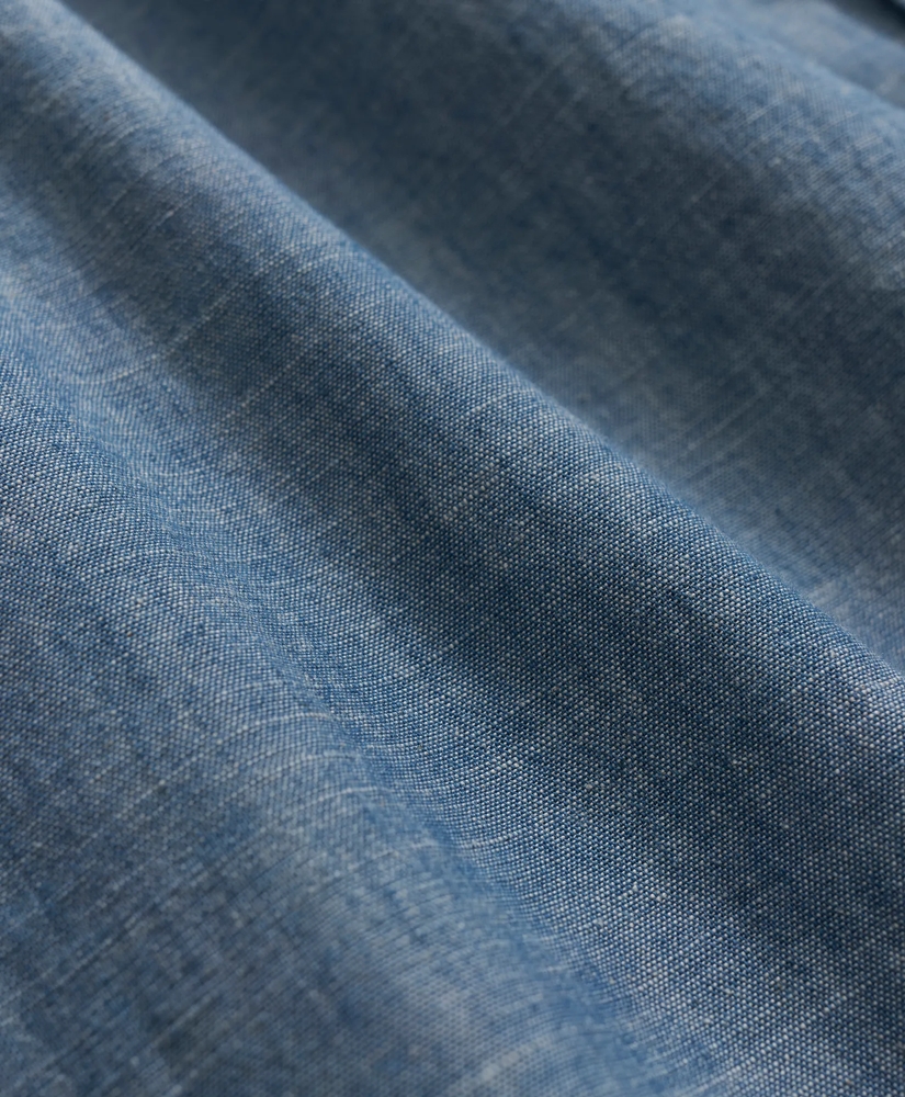 Cotton Chambray Button-Down Collar Sport Shirt, image 3