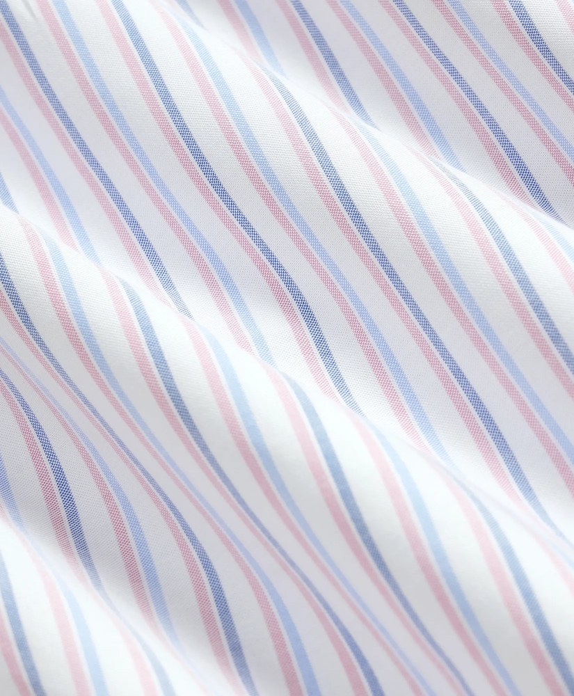Stretch Cotton Non-Iron Oxford Polo Button Down, Double-Stripe Short Sleeve Sport Shirt, image 6