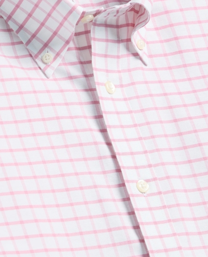 Stretch Cotton Non-Iron Oxford Polo Button Down, Windowpane Sport Shirt, image 2