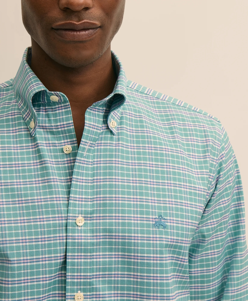 Stretch Cotton Non-Iron Oxford Polo Button Down Sport Shirt, image 3