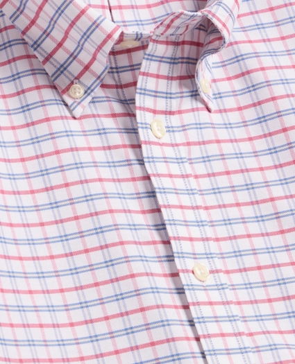 Stretch Cotton Non-Iron Oxford Polo Button Down, Windowpane Sport Shirt, image 2