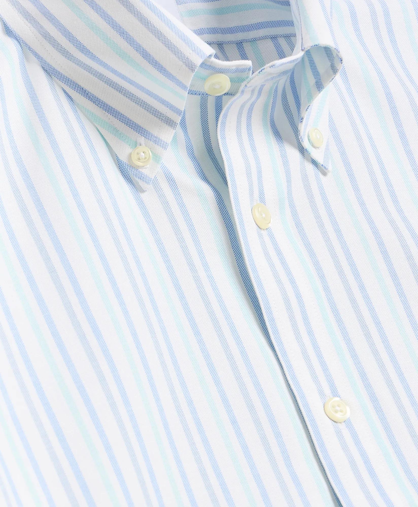 Stretch Non-Iron Cotton-Oxford Polo Button-Down, Short-Sleeve Check Sport Shirt, image 2