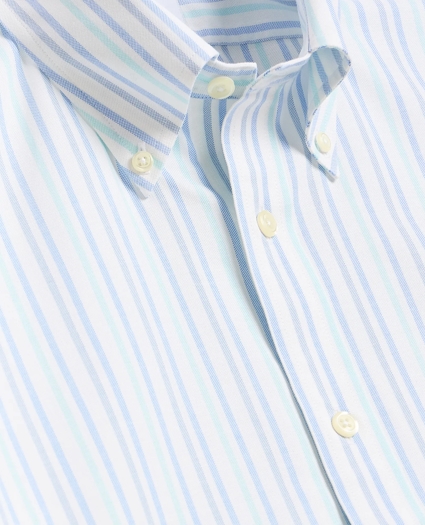 Stretch Non-Iron Cotton-Oxford Polo Button-Down, Short-Sleeve Check Sport Shirt, image 2