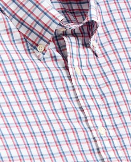 Performance Series Stretch Polo Button-Down Collar, Check Sport Shirt, image 2