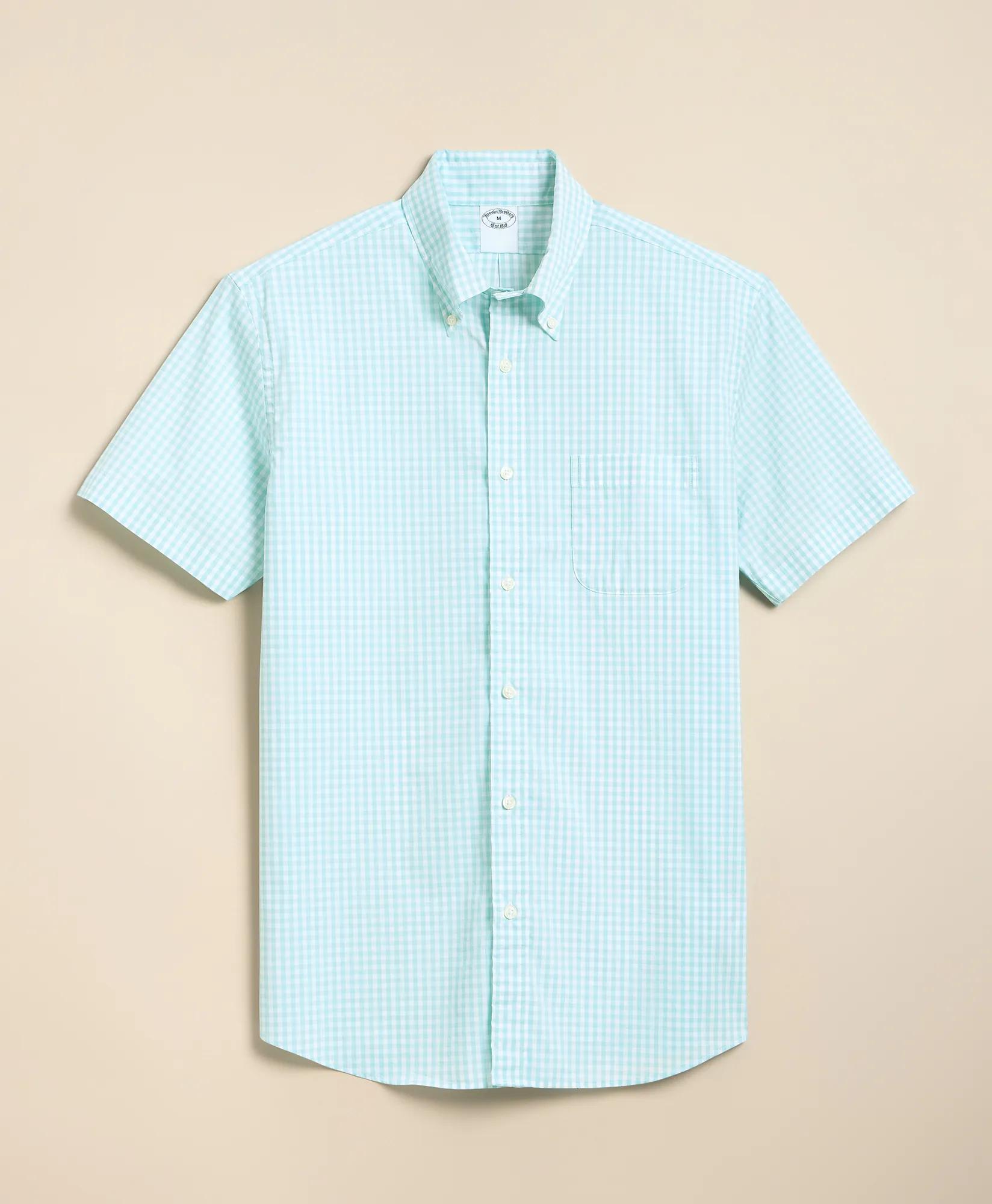 Performance Series Stretch Polo Button-Down Collar, Gingham Sport Shirt, image 1