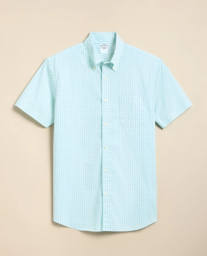 Performance Series Stretch Polo Button-Down Collar, Gingham Sport Shirt, image 1