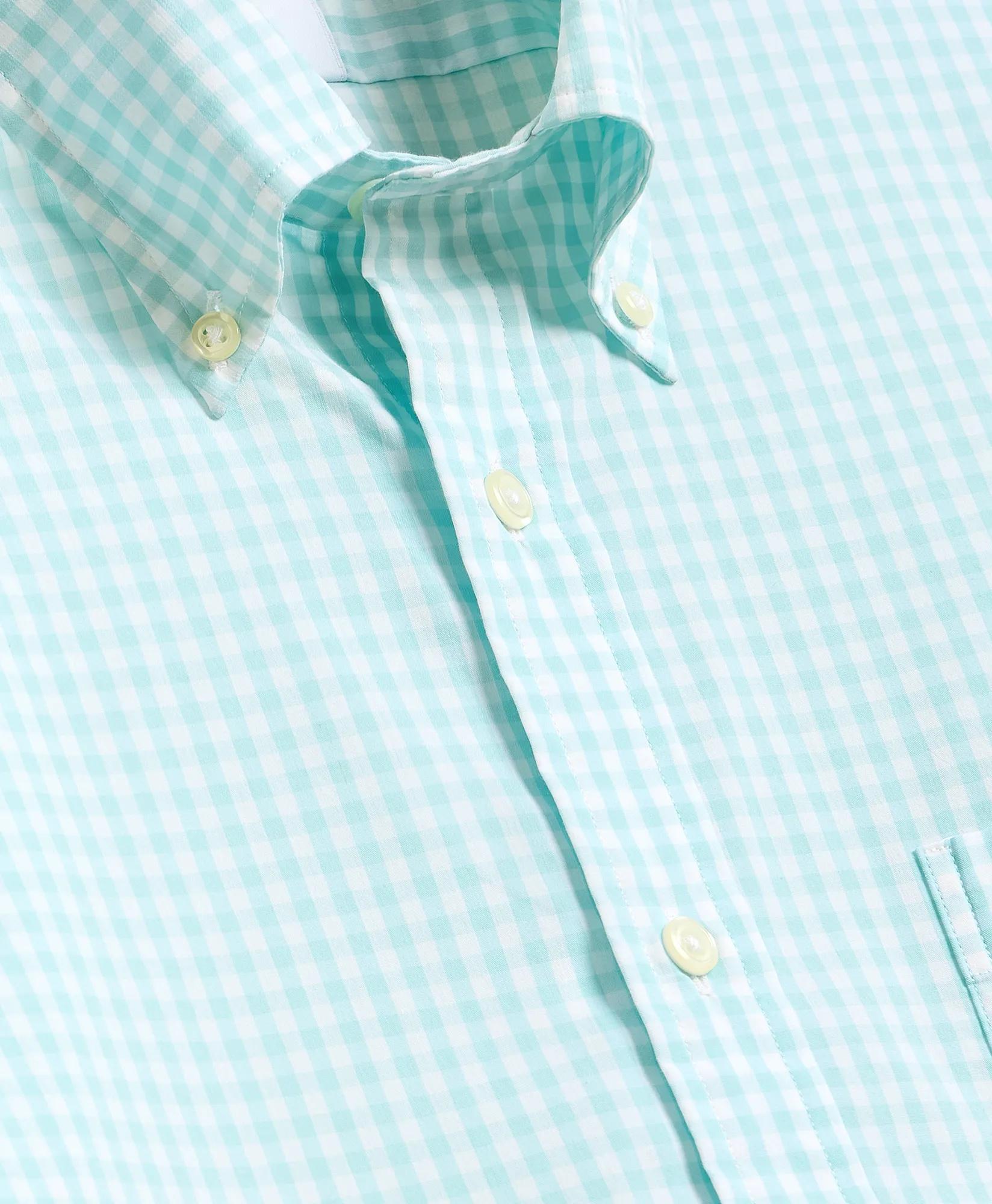 Performance Series Stretch Polo Button-Down Collar, Gingham Sport Shirt, image 2