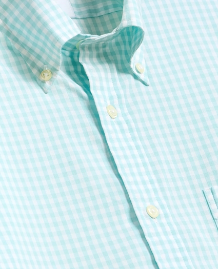 Performance Series Stretch Polo Button-Down Collar, Gingham Sport Shirt, image 2