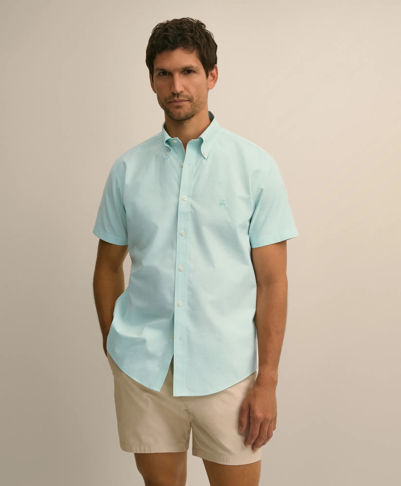 Stretch Non-Iron Cotton-Oxford Polo Button-Down Short-Sleeve Sport Shirt, image 1