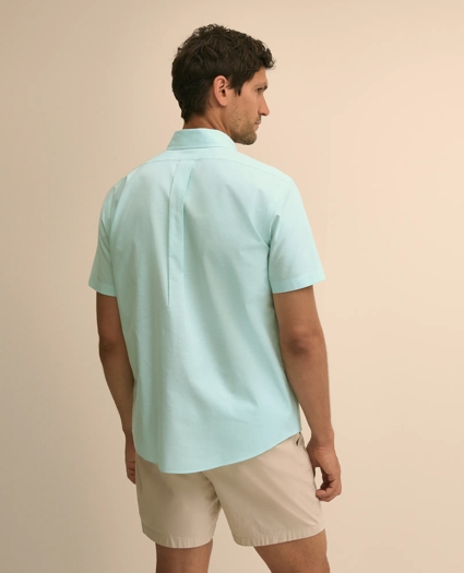 Stretch Non-Iron Cotton-Oxford Polo Button-Down Short-Sleeve Sport Shirt, image 4
