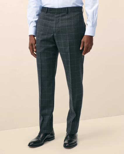 Classic-Fit Stretch Wool Blend Windowpane Suit Pants, image 2