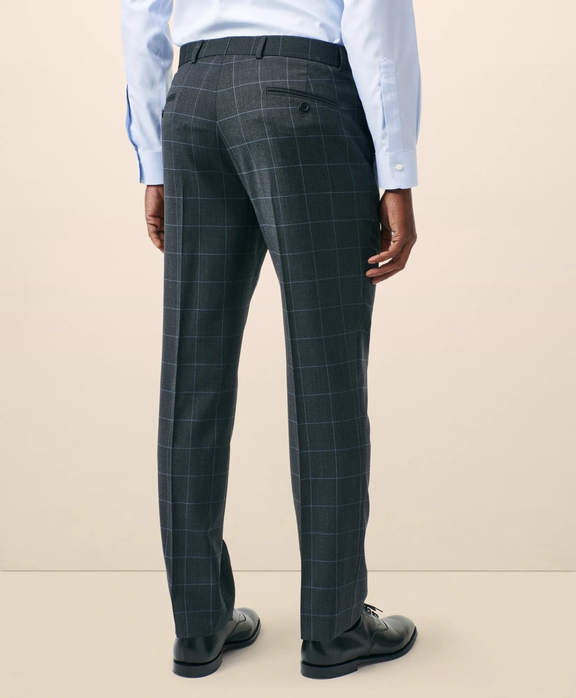Classic-Fit Stretch Wool Blend Windowpane Suit Pants, image 3