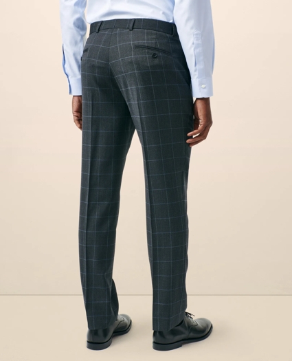 Classic-Fit Stretch Wool Blend Windowpane Suit Pants, image 3