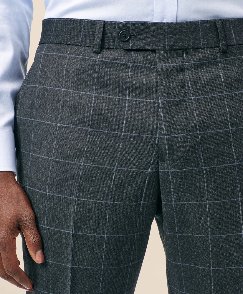 Classic-Fit Stretch Wool Blend Windowpane Suit Pants, image 4