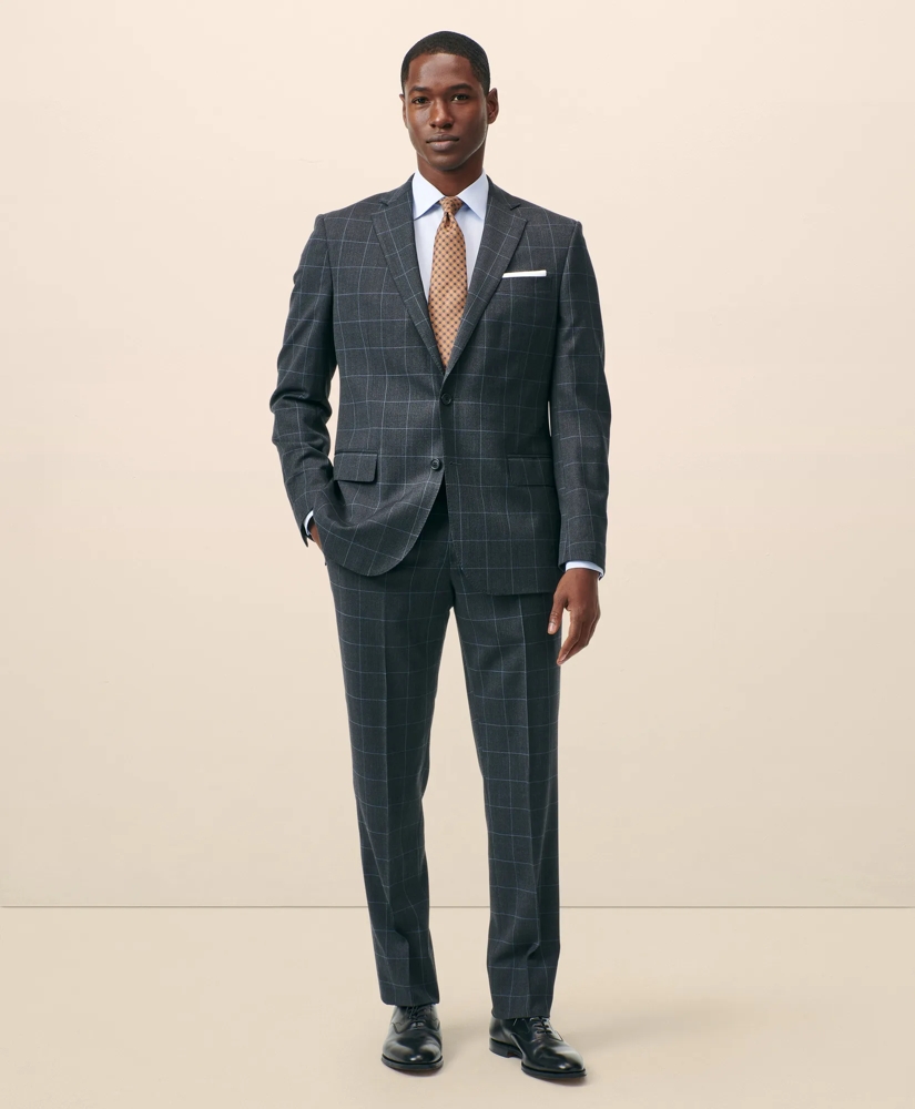 Classic-Fit Stretch Wool Blend Windowpane Suit Jacket, image 2