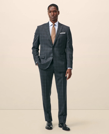Classic-Fit Stretch Wool Blend Windowpane Suit Jacket, image 2
