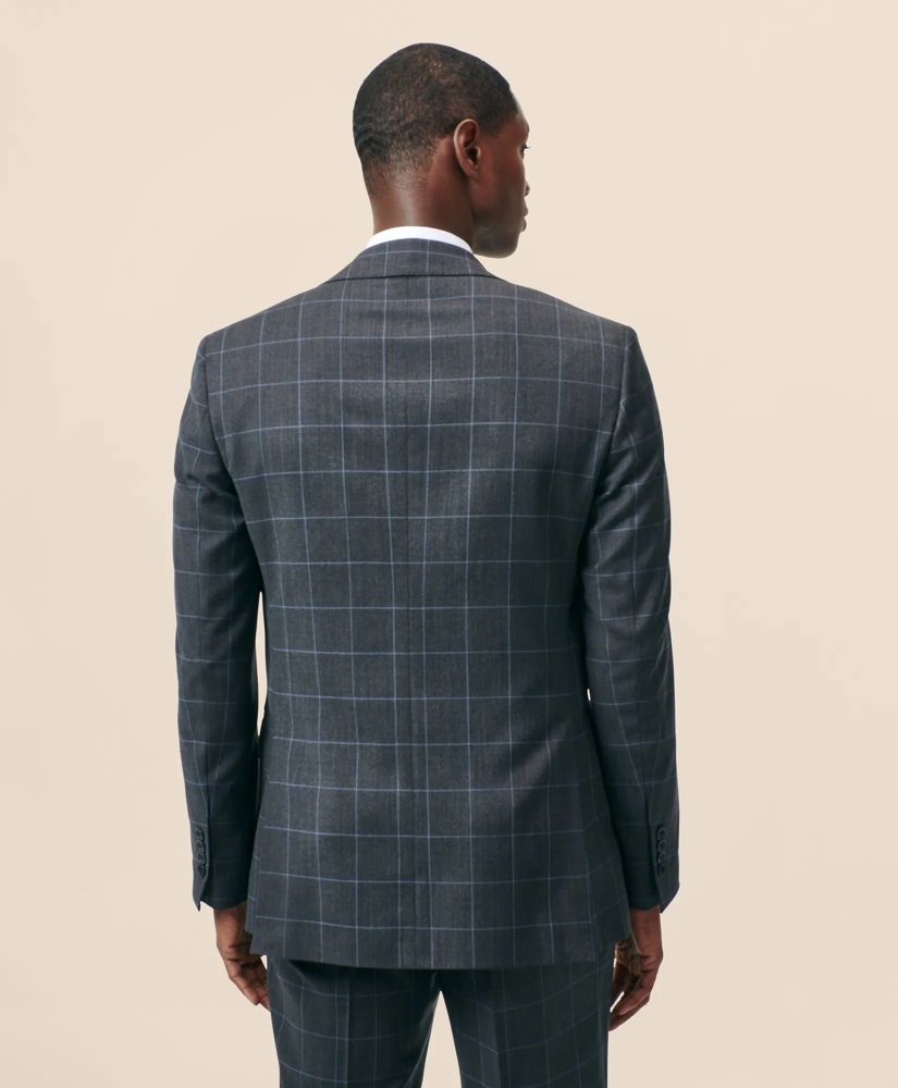 Classic-Fit Stretch Wool Blend Windowpane Suit Jacket, image 3