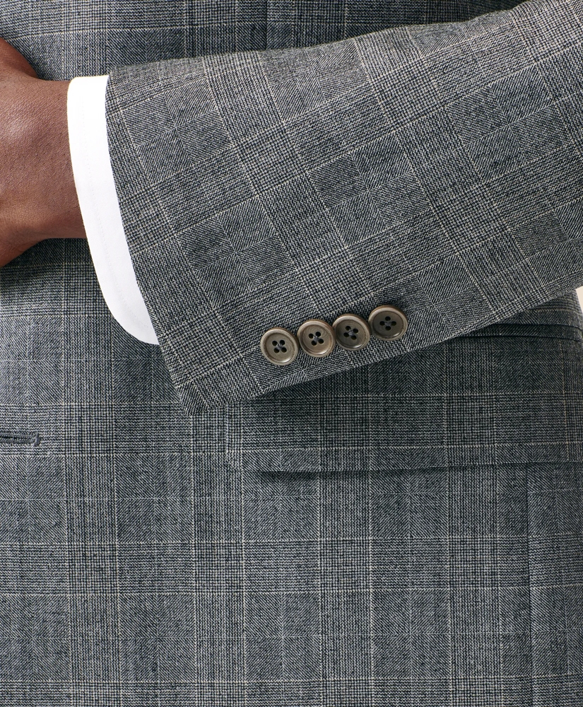 Classic-Fit Stretch Wool Blend Check Suit Jacket, image 4