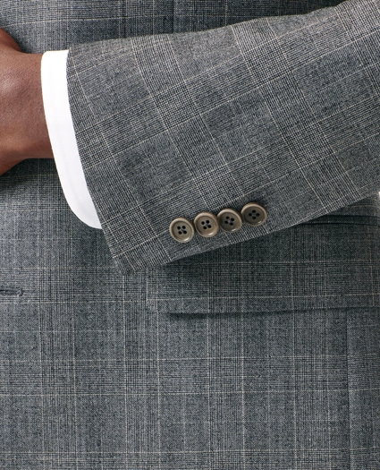 Classic-Fit Stretch Wool Blend Check Suit Jacket, image 4