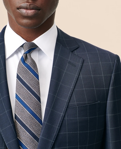 Classic-Fit Stretch Wool Blend Windowpane Suit Jacket, image 3