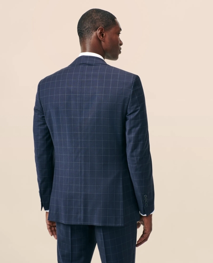 Classic-Fit Stretch Wool Blend Windowpane Suit Jacket, image 4