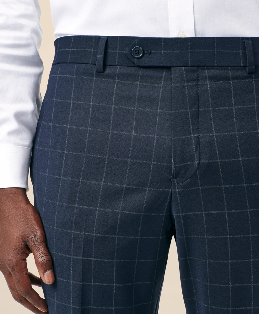 Classic-Fit Stretch Wool Blend Windowpane Suit Pants, image 3