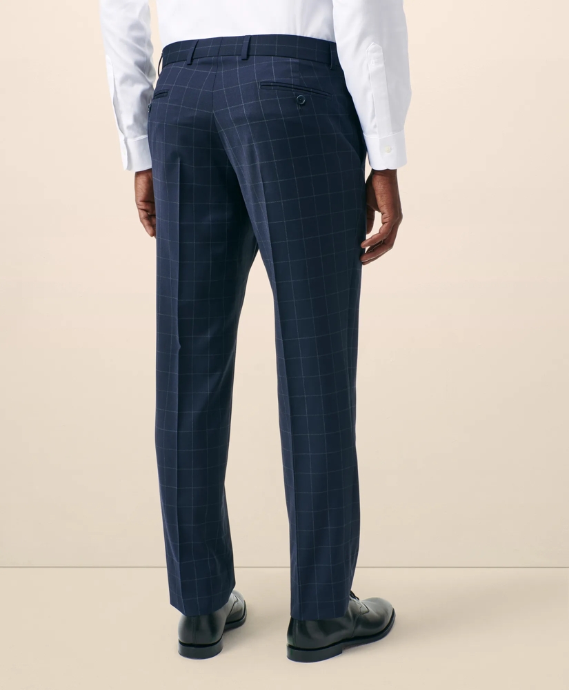 Classic-Fit Stretch Wool Blend Windowpane Suit Pants, image 4