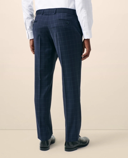Classic-Fit Stretch Wool Blend Windowpane Suit Pants, image 4