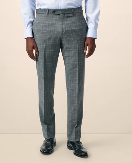 Classic-Fit Stretch Wool Blend Windowpane Suit Pants, image 2