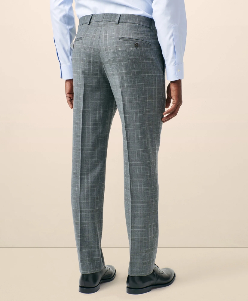 Classic-Fit Stretch Wool Blend Windowpane Suit Pants, image 4