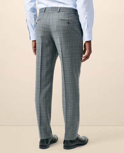 Classic-Fit Stretch Wool Blend Windowpane Suit Pants, image 4